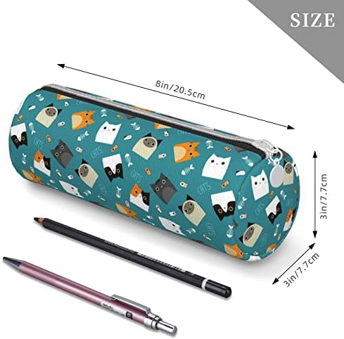 Holveuia Cat Cilinder Pencil Case, Mieder Capits Pen Penc торбичка торбичка за канцелариски материјал, канцелариски торбички преносни мултифункционални