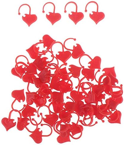 Анготер 50 парчиња Пластични Маркери За Бод Во Форма На Срце Плетење Капчиња Бод За Заклучување Плетење Игла За Шиење Додатоци