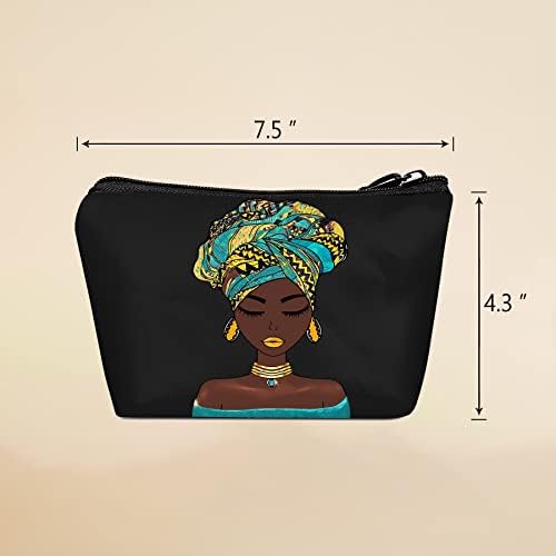 Bdawqug 2 Парчиња Патна Торба За Шминка Афроамериканец Печати Мали Козметички Кеси За Црни Природни Афро Жени Пренослив Организатор