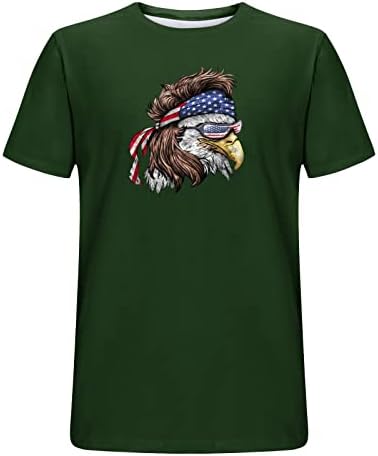 Lcepcy кул Американски кошули со знаме за мажи 2023 летни екипи на вратот на кратки ракави за кратки ракави на 4 -ти јули маици