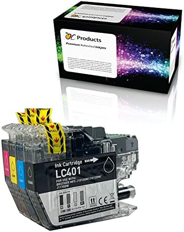 Компатибилна замена за касети со мастило за OCProducts за Brother LC401 за DCP-J1050DW DCP-J1140DW DCP-J1800DW MFC-J1010DW MFC-J1012DW MFC-J1170DW
