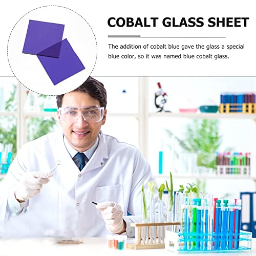 2 парчиња кобалт сино стакло лист хемија експеримент за снабдување со кобалт стакло лабораториска наука и безбедност
