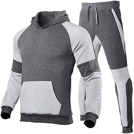 Машка качулка спортска облека со две парчиња со долги ракави со долги ракави џокери за џемпери+џемпери поставени 3
