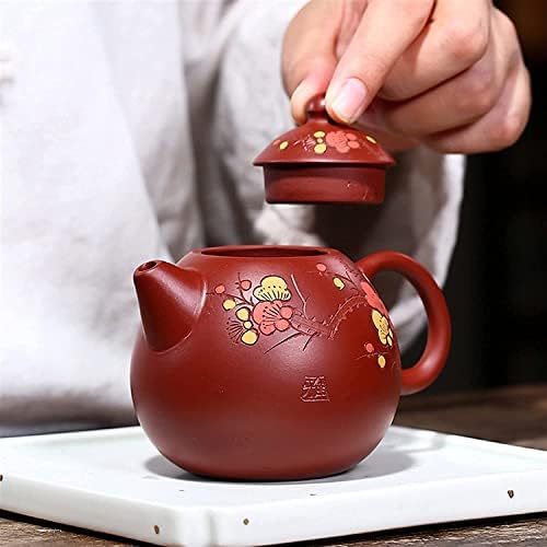 Чајник 200 мл виолетова глина чајник чајник во форма на топка инфузер змеј јајце чај сад сурова руда котел за убавина рачно