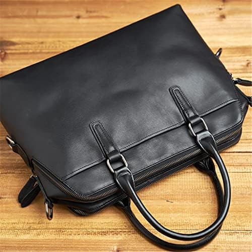 Дебела оригинална кожна деловна активност Мажи со чанти за лежење торба за машка торба за рамо од 15 инчи лаптоп торба