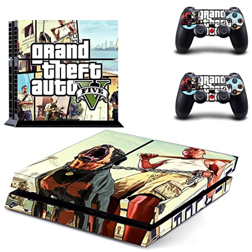 За PS4 Pro - Game Grand GTA Theft и Auto PS4 или PS5 налепница за кожа за PlayStation 4 или 5 конзола и контролори Декал Винил ДУЦ -5352