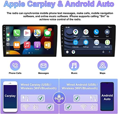 2+32G 9 инчен Андроид 11 Двоен Дин Автомобил Стерео Со Apple Carplay Android Автоматски Мултимедијален Плеер Радио На Допир Со Bluetooth Поддршка
