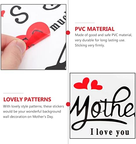 Налепници со писма абаодам Налепници Со Фолија Балони За Среќни Мајки, 25 парчиња Љубовни Срцеви Букви Балони За Забава За Денот На Мајките