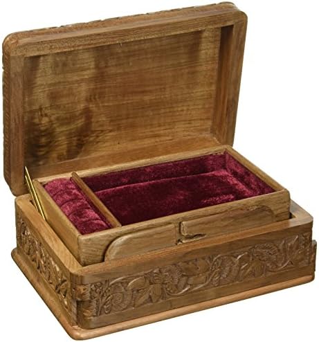 Кутија за накит од цветно дрво од Нова, кафеава „сончоглед бршлен“