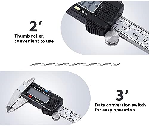 TWDYC 0-150mm/6 Метална обвивка Дигитален Верниер Калипер Електронски дигитален калипер микрометар за мерење на мерачот на мерење