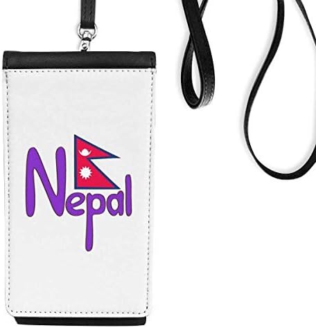 Непал Национално знаме црвено виолетова шема Телефонска чанта што виси мобилна торбичка црн џеб