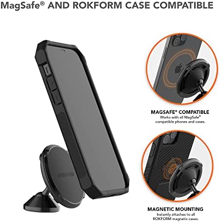 RokForm - iPhone 13 Pro Max Crystal Case + Двојна магнет вртливата за монтирање на цртичка за автомобил, камион или комбе или комбе