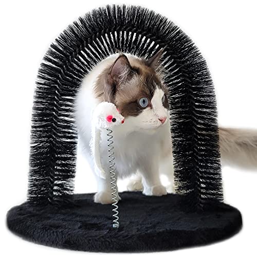 Heykitten Cat Self Gromer Arch, 13 H назад гребеници, четка за коса за лице, триење на глувчето, издржлив брошура и масажер за мачиња до сите мачки со големина