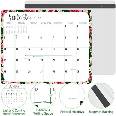 Јасен магнетски календар за фрижидер - 2023 Месечен календар на календарот за фрижидер 13 x 10,6 инчи цветен wallиден календар, јануари