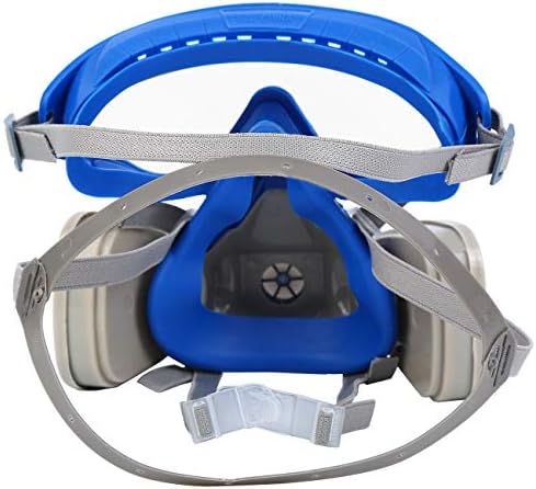 Iglobalbuy paiting респиратор половина маска за гас гас за лице со филтрирање и очила, заштитена заштита од дишење од гасови од прашина органска