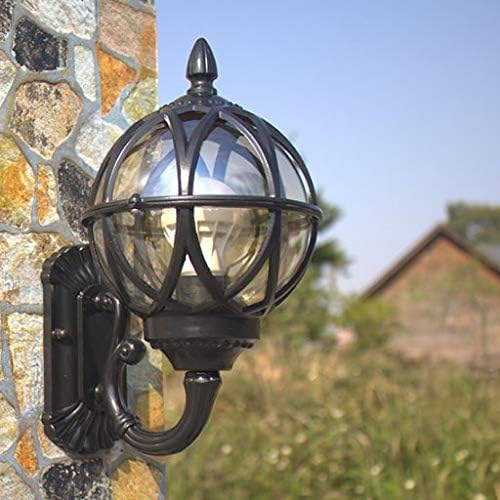 Gkmjki сферично осветлување на отворено wallидни светилки столбови светла колона глава ламба пејзаж светло LED водоотпорен градинарски столб