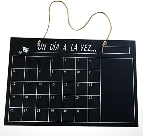 Календар за календари на Нубести, едно-еднострана wallидна табла за пораки Месечен календар Дрвен план црна табла за табли со