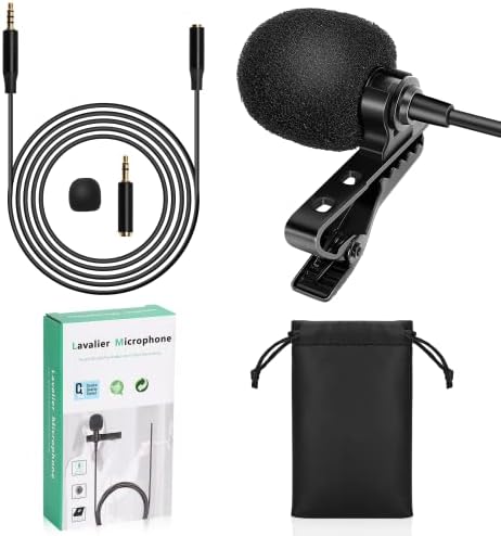 Професионална оценка лавалиер лапел микрофон за Vivo Y52S компатибилен со iPhone телефон или блогирање на фотоапарати Vlogging ASMR снимање