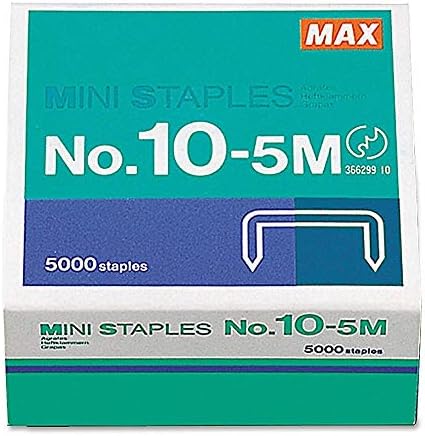 Max Mini Staples, за употреба во MAX HD-10DF, ширина 5/1-инчен, долг 3/16-инчен
