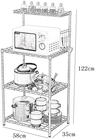 HTLLT трајно решетка за складирање кујнски полица за подот микробранова печка за рерна мултифункционална дневна соба мулти-спална соба за