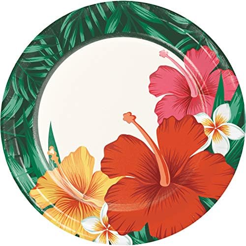 Креативно претворање на тропски цвеќиња десертни плочи, 7 “, мулти-боја