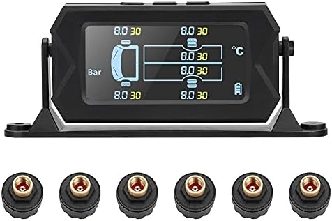 WYKDD CAR гуми за притисок на алармот за монитор на аларм TPMS SOLAR LCD TERE PRESSURE MONITER MONITOR MONITOR 6 Надворешни сензори