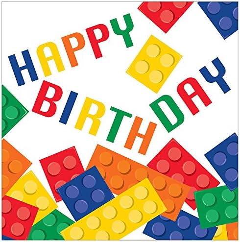 Градежни блокови роденденски партии пакет пакет за 16 со балон од 18 инчи