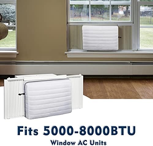 Покрив за климатик во рамките на климатик со бисер, капаци на единицата за прозорец за внатрешни работи, двојна изолација со бесплатен влечење, бело