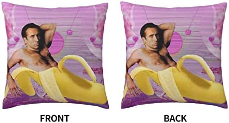 Fecundi Nicolas Cage Banana Vaporwave Фрли перници за капаци 18 x18 домашен украс дневна соба Перница за прекривка за спални перници за кревет