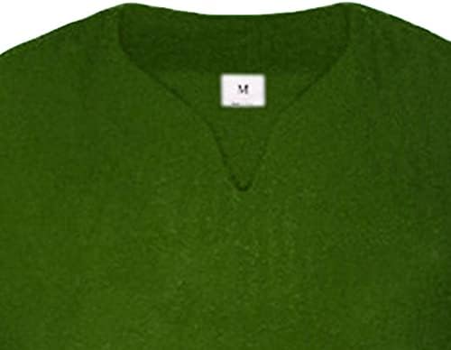 Maiyifu-Gj Memen's V вратот летен случај на обична маица со цврста боја, со цврста боја, краток ракав моден атлетски лабав врв