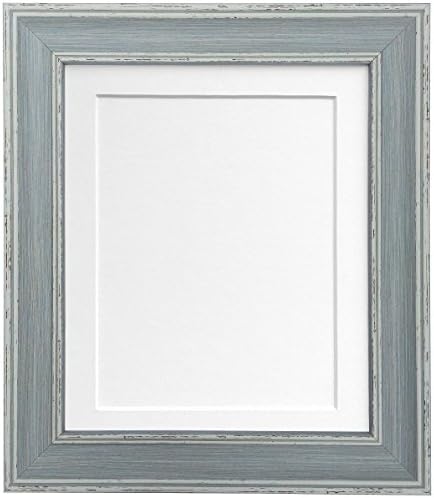 Рамки од пост Сканди потресена сина слика на слика со слики со бела монтажа и табла за поддршка 20 x 16 за големина на слика A3