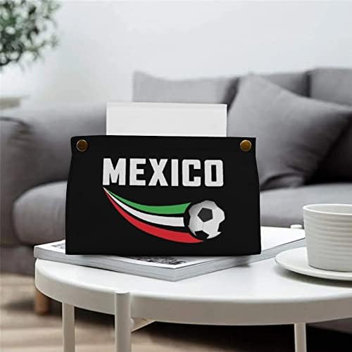 Мексико Знаме Фудбал Ткиво Кутија Покритие Лицето Хартија Организатор Случај Држач Салфетка Диспензерот Десктоп Декоративни За