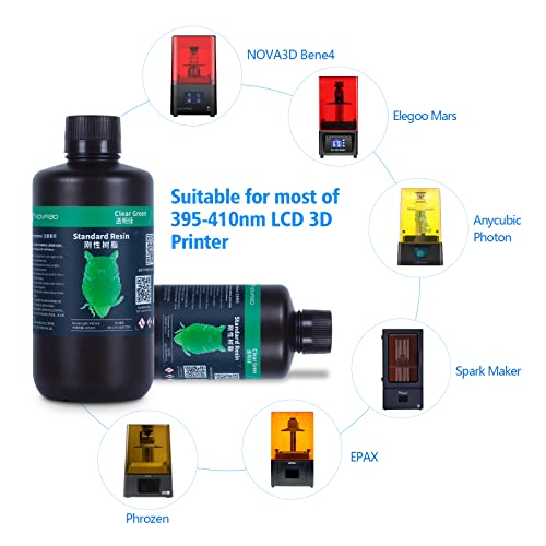 NOVA3D 3D смола за печатач 405NM LCD RAPID RASIL Стандардна фотополимерна смола за LCD 3D печатење Clear Green 1000G