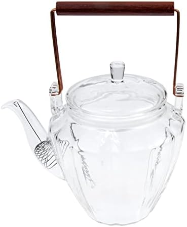 Стаклен чај стаклен чај стаклен стаклен стомна минималистички стил на вода со рачка, декорација за соба, вода со висока издржливост