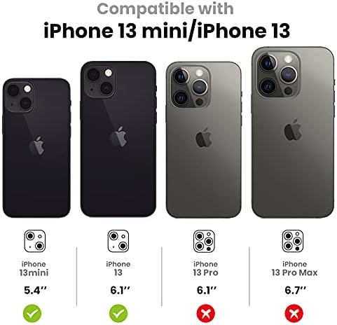 Tensea за iPhone 13 Mini/iPhone 13 Заштитник На Објективот на Фотоапаратот, 9h Заштитник На Капакот На Капакот На Фотоапаратот Метален