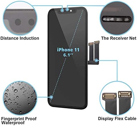EXW за Iphone 11 Комплет За Замена На Екранот 6.1 Инчен Склоп На Допир Со Лцд Дисплеј Со Комплет За Алатки За Поправка+Водоотпорно