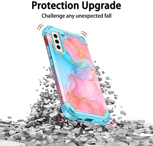 Rancase За Куќиште Galaxy S22 5G, Трислојна Тешка Заштита Отпорна На Удари Тврд Пластичен Браник +Мека Силиконска Гумена Заштитна Кутија За Samsung