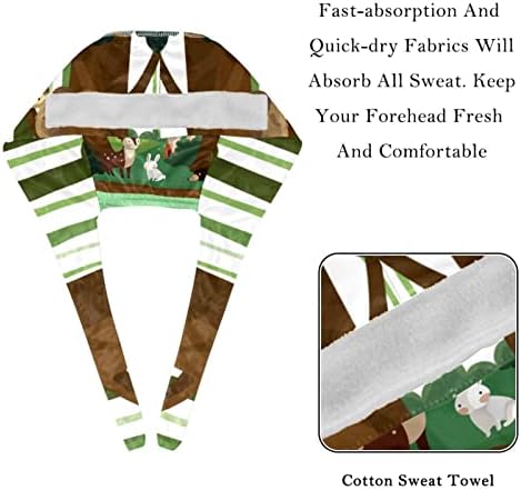 2 пакувања Работно капаче со копче и џемпери за жени со долга коса прилагодлива вратоврска за зајаци и слон