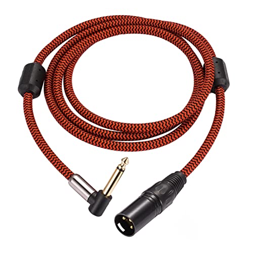 Аудио кабел Агол моно 6,35мм до XLR 3 пин компатибилен со миксер за звук на засилувач XLR до 1/4 6,5 jackек кабел заштитен 1м 2м 3м 5м 8м 10м