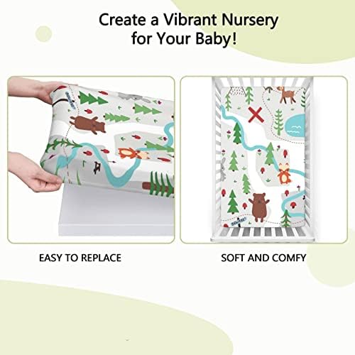 Расадник тематски опремени мини чаршафи за креветчиња, преносни мини чаршафи за чаршафи за деца за кревет - лист за бебиња за девојчиња