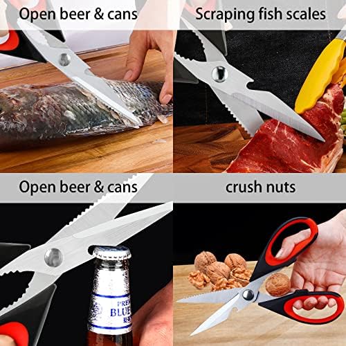 Кујнски ножици, кујнски ножици тешки ножици за месо, не'рѓосувачки челик остри кујнски ножици за кујнски ножици за миење садови