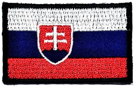 Кленплус 2 парчиња. 1. 2Х2 ИНЧИ. Мини Земја Национално Словачко Знаме Везена Апликација Железо На Шие На Лепенка Плоштад Форма Знаме Закрпи