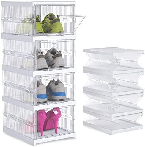 Цврста пластика не е флименска 4 слоја кутии за складирање на чевли или кутии за складирање на патики- Лесна инсталација- се-во-едно чиста кутија