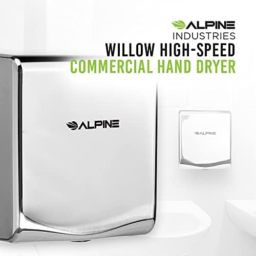 Alpine Automatic SOAP диспензерот и алпските индустрии врба со голема брзина 120V комерцијален пакет за фен за раце