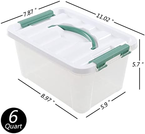 Јандсон 5.5 Л Јасна Кутија За Брава Со Рачка, 6 Пакувања Пластична Корпа За Контејнери За Складирање