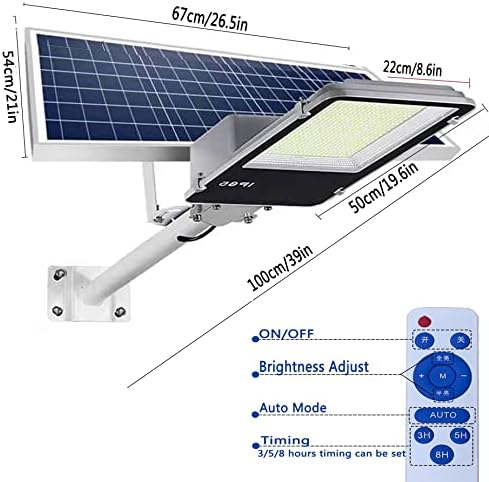 WOGQX 500-2000w Соларна Улична Светлина, Соларни Светла За Движење На Отворено, LED Соларна Енергија Улична Светлина На Отворено