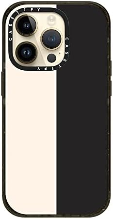Casetify Iphone 14 Pro Случај [4x Воено Одделение Пад Тестирани / 8.2 стапки Капка Заштита] - Бела/Црна Боја-Сјајна Црна