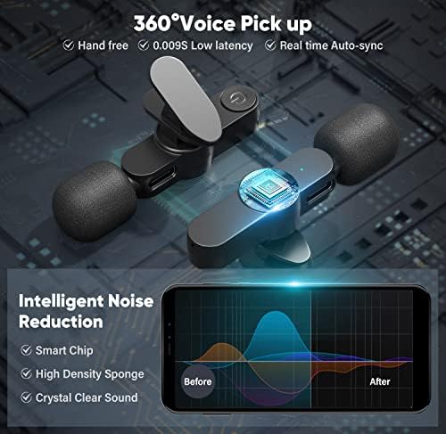 Олеција Безжичен Лавалиер Ревер Микрофон за iPhone iPad, 2.4 GHz Приклучок &засилувач; Игра Безжичен Клип-На Микрофон За YouTube Tiktok Интервју Видео Снимање Во Живо-Намалување Н