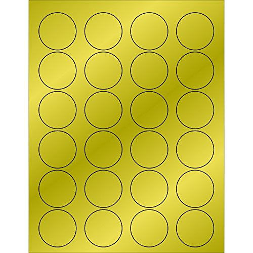 Логика на лента со авиидити 1 5/8 етикети со златен фолија, за ласерски печатачи, постојан лепило, лист 8 1/2 x 11 , 24 етикети по лист, 100 листови