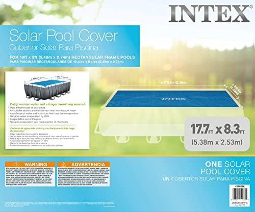 Intex 28016E Сончев базен покритие: За 18 -тина правоаголна рамка базени - изолирани вода во базен - го намалува испарувањето на водата - ги задржува